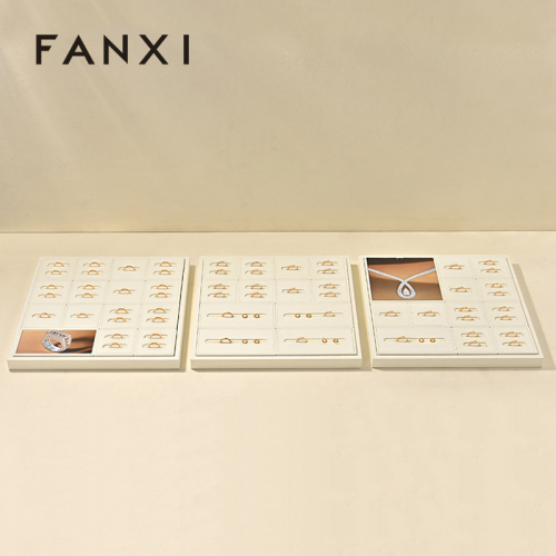 FANXI Luxury Beige Microfiber Jewelry Combination Set