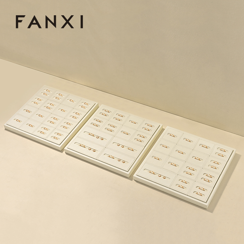 FANXI Luxury Beige Microfiber Jewelry Combination Set