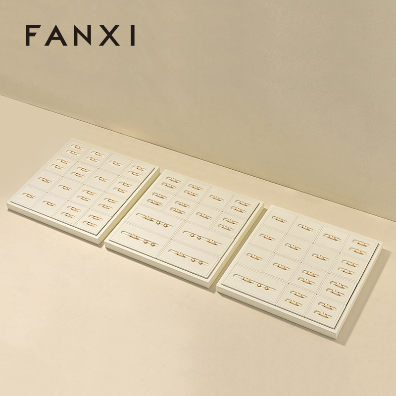 FANXI Luxury Beige Microfiber Jewelry Combination Set
