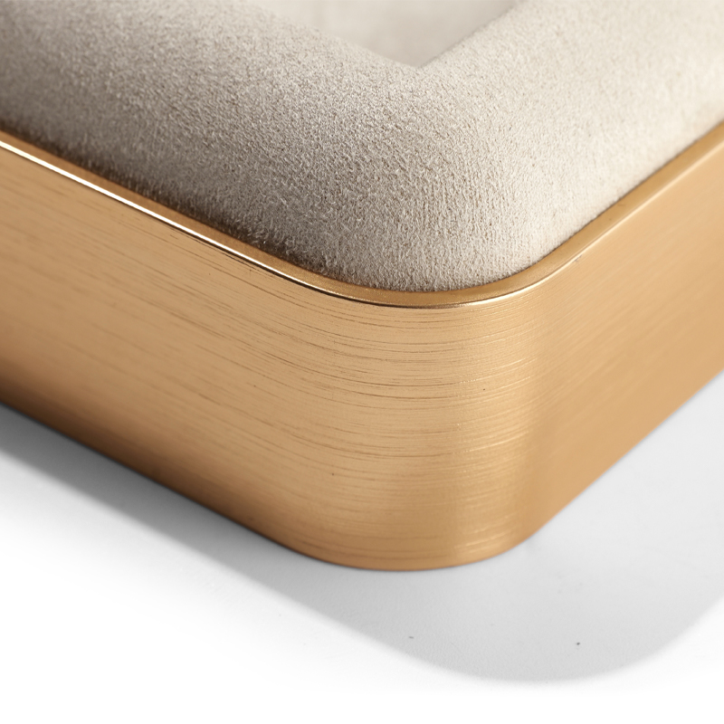FANXI Custom beige metal suede jewelry tray