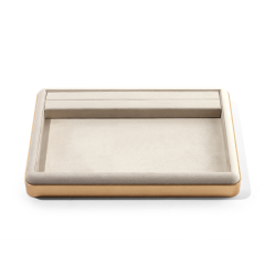 FANXI Custom beige metal suede jewelry tray