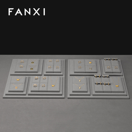 FANXI Factory grey microfiber jewelry combination set