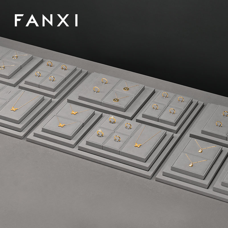 FANXI Factory grey microfiber jewelry combination set