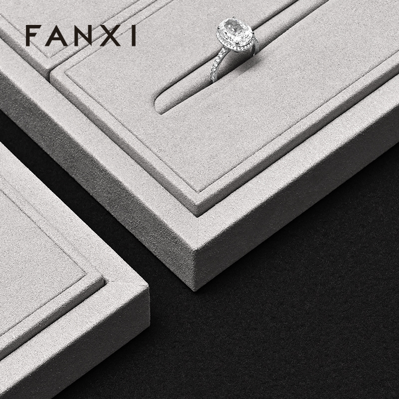 FANXI Wholesale Grey Microfiber Jewelry Combination Set