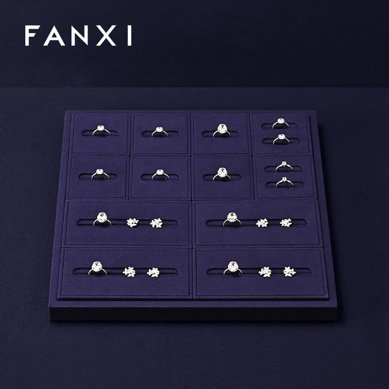 FANXI Fashion Blue Microfiber Jewelry Display set