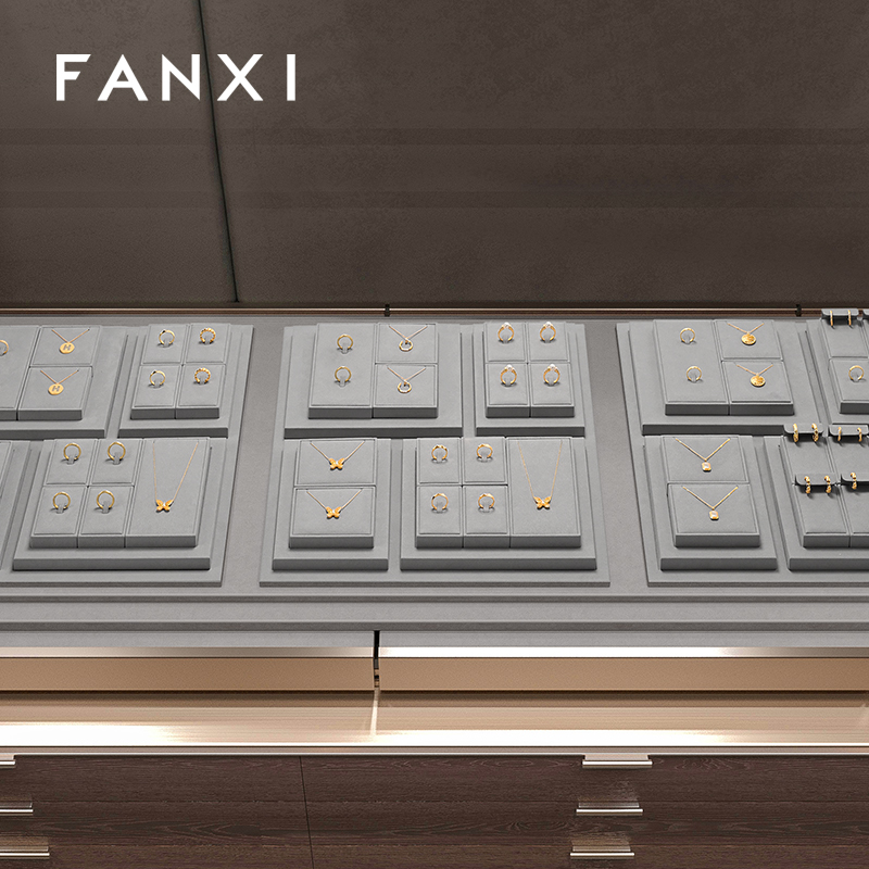 FANXI Factory grey microfiber jewelry combination set