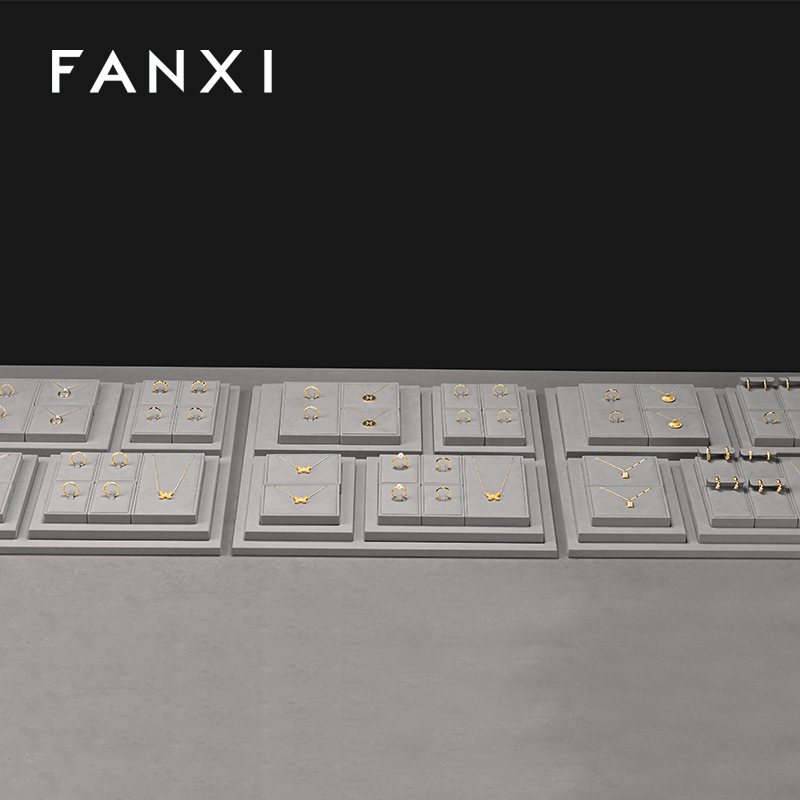 FANXI Factory grey microfiber jewelry combination set