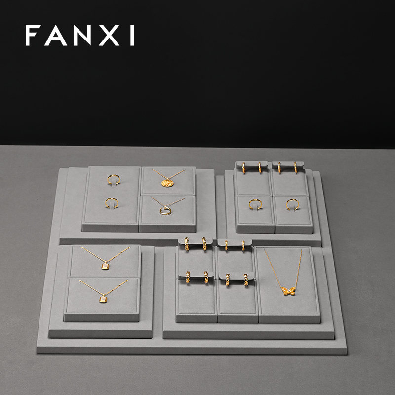 FANXI Factory grey microfiber jewelry combination set