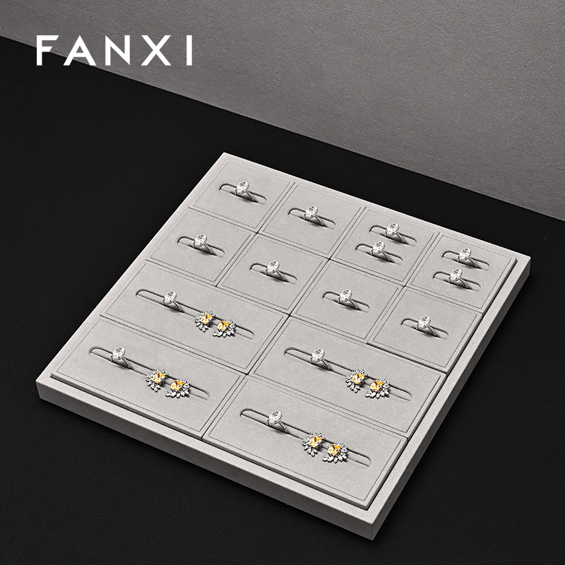 FANXI Wholesale Grey Microfiber Jewelry Combination Set