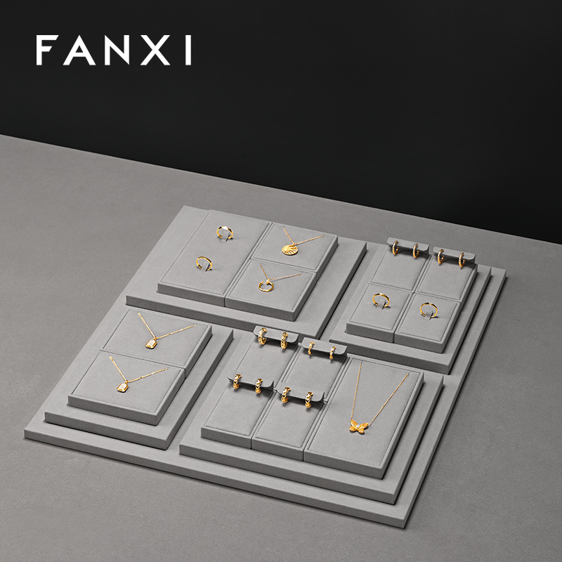FANXI Factory grey microfiber jewelry combination set