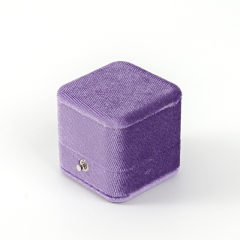 FANXI Custom dark blue velvet ring box