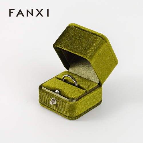 FANXI Custom olive green velvet ring box