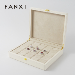 FANXI Custom off white suede leather ring case