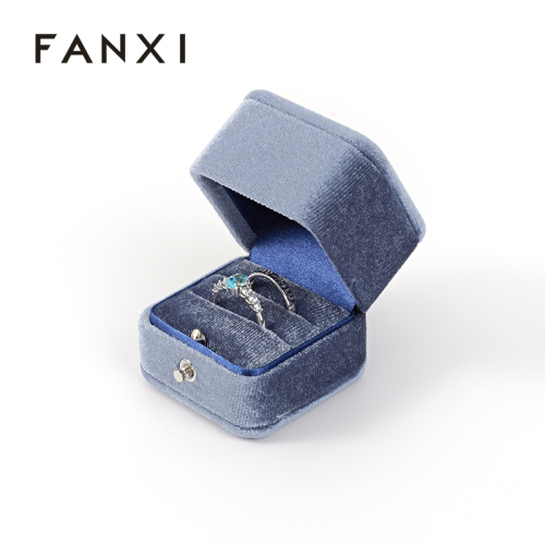 FANXI Custom velvet blue ring box