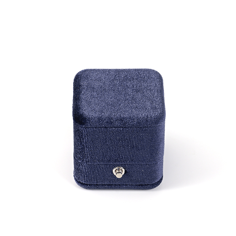 FANXI Custom dark blue velvet ring box