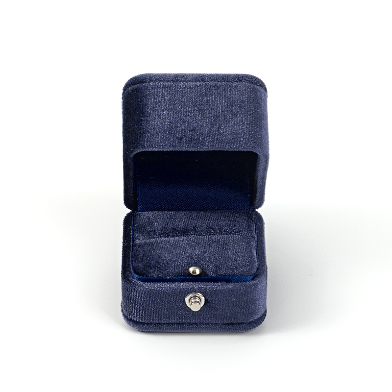 FANXI Custom dark blue velvet ring box