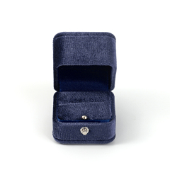 FANXI Custom dark blue velvet ring box