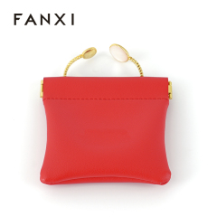 FANXI Custom red leather jewelry bag