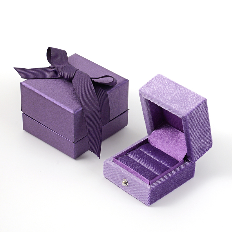 FANXI Custom purple velvet ring box