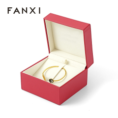 FANXI Custom red leather microfiber ring box