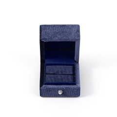 FANXI Custom dark blue velvet ring box