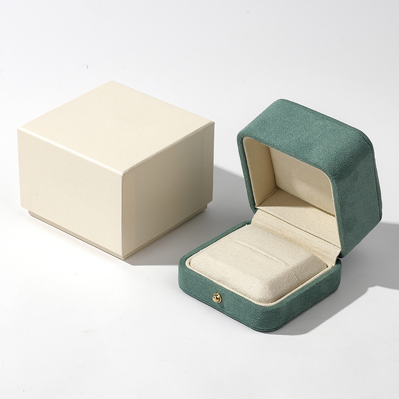 FANXI Custom light green suede ring box
