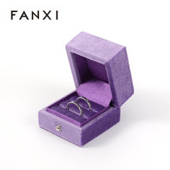 FANXI Custom purple velvet ring box