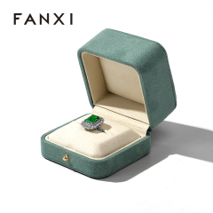 FANXI Custom light green suede ring box