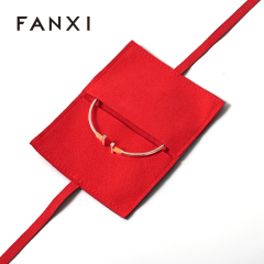 FANXI Custom red microfiber jewelry bag