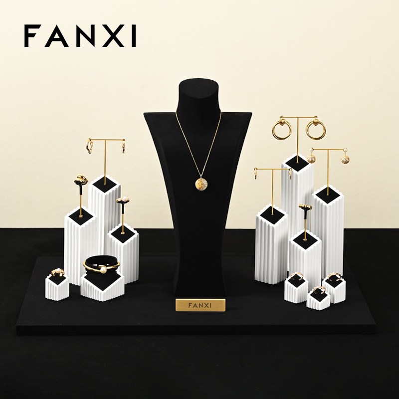 FANXI Factory Black Baking paint Jewelry display set