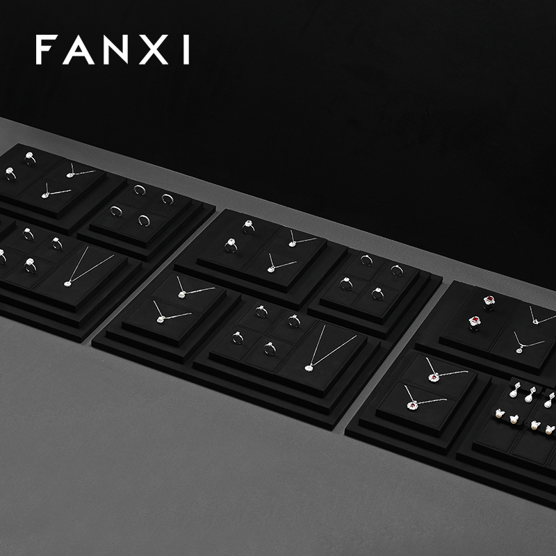 FANXI Fashion Microfiber Black Jewelry Combination Set