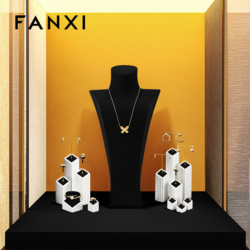 FANXI Factory Black Baking paint Jewelry display set