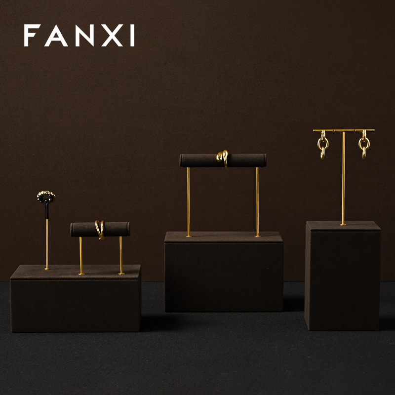 FANXI Luxury Brown metal Jewelry display set