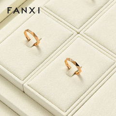 FANXI Luxury Leather Beige Jewelry Display