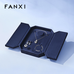FANXI High quality blue velvet jewelry box
