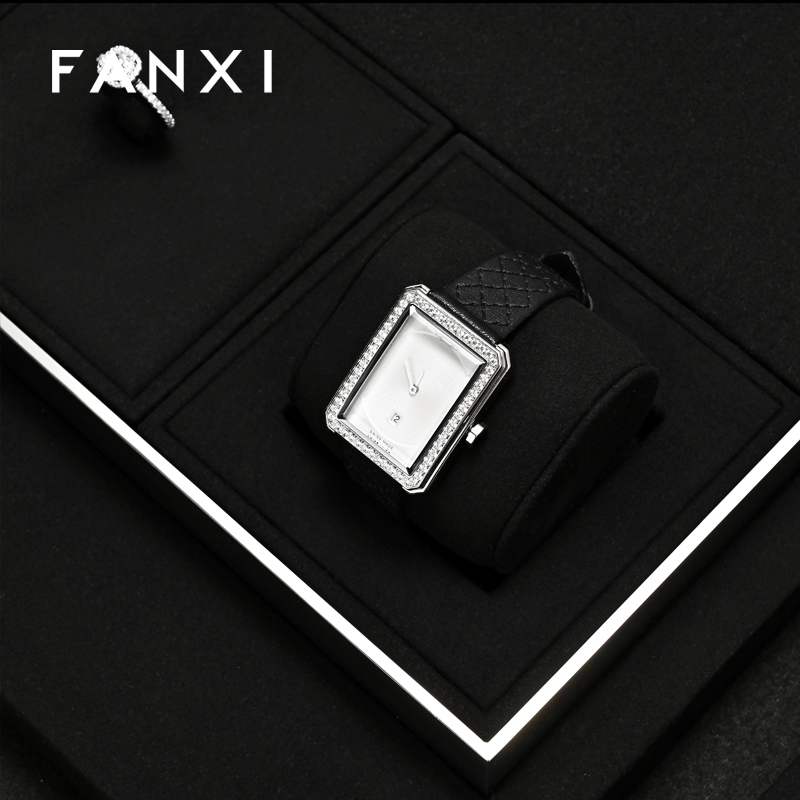 FANXI High quality Leather Black Jewelry display