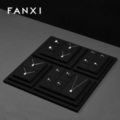 FANXI Fashion Microfiber Black Jewelry Combination Set