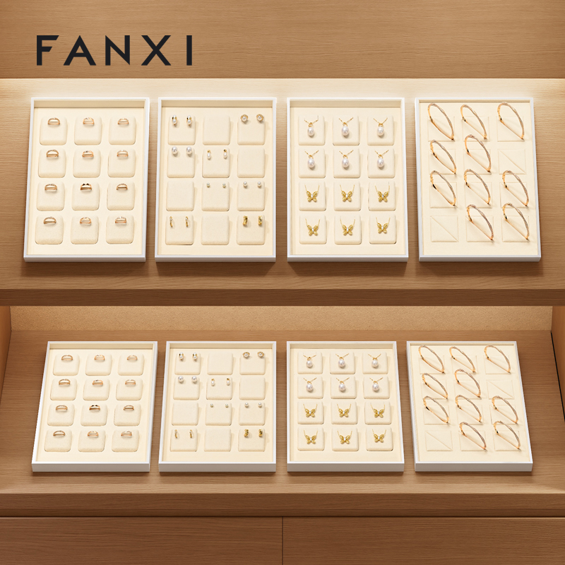 FANXI Luxury Microfiber rice leather Jewelry plate