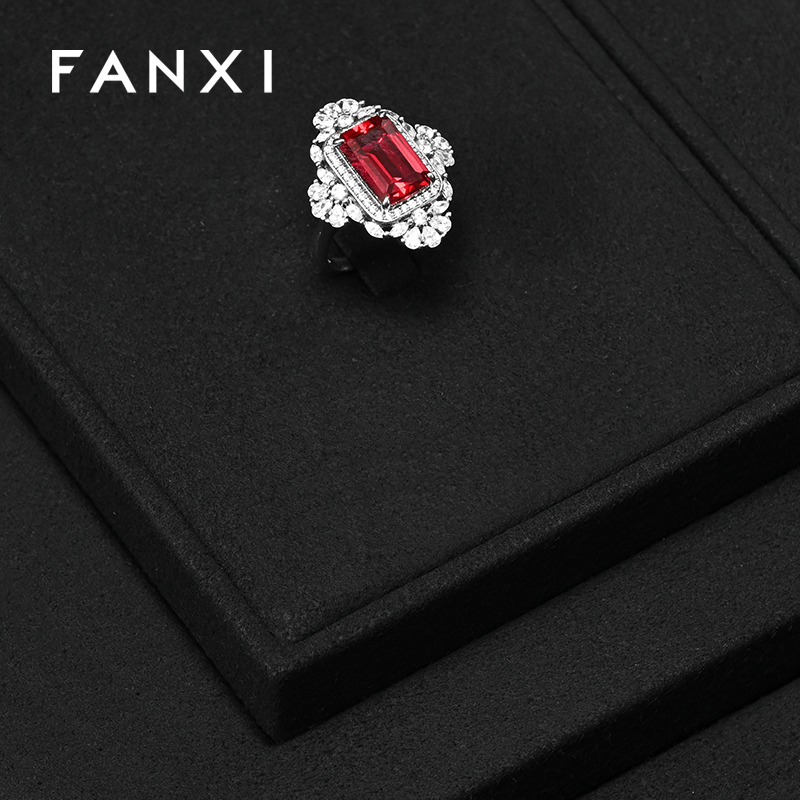 FANXI Fashion Microfiber Black Jewelry Combination Set