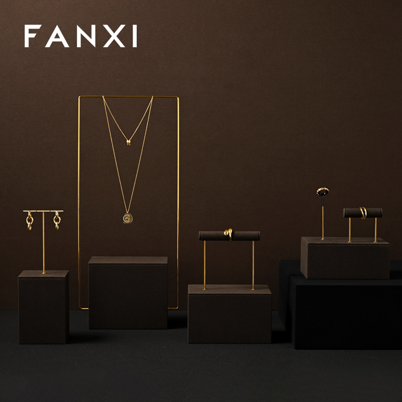 FANXI Luxury Brown metal Jewelry display set
