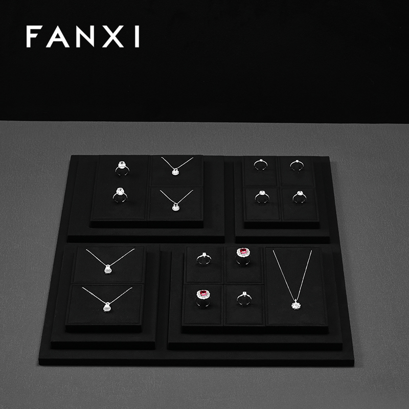 FANXI Fashion Microfiber Black Jewelry Combination Set