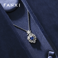 FANXI High quality blue velvet jewelry box