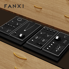 FANXI High quality Leather Black Jewelry display