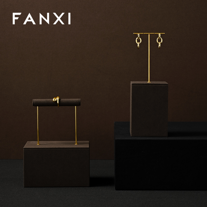 FANXI Luxury Brown metal Jewelry display set