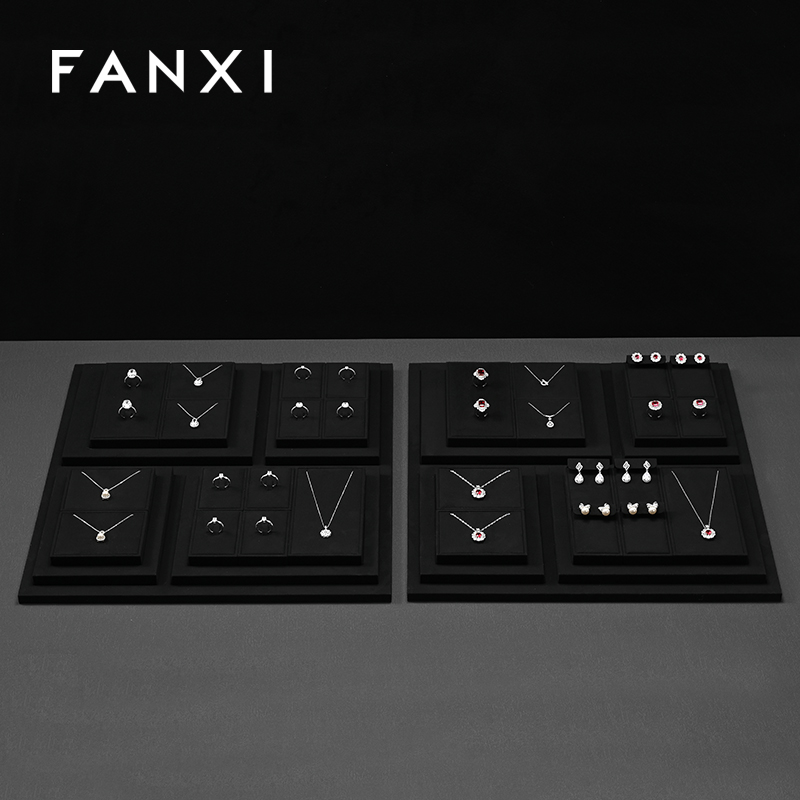 FANXI Fashion Microfiber Black Jewelry Combination Set