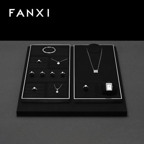 FANXI High quality Leather Black Jewelry display