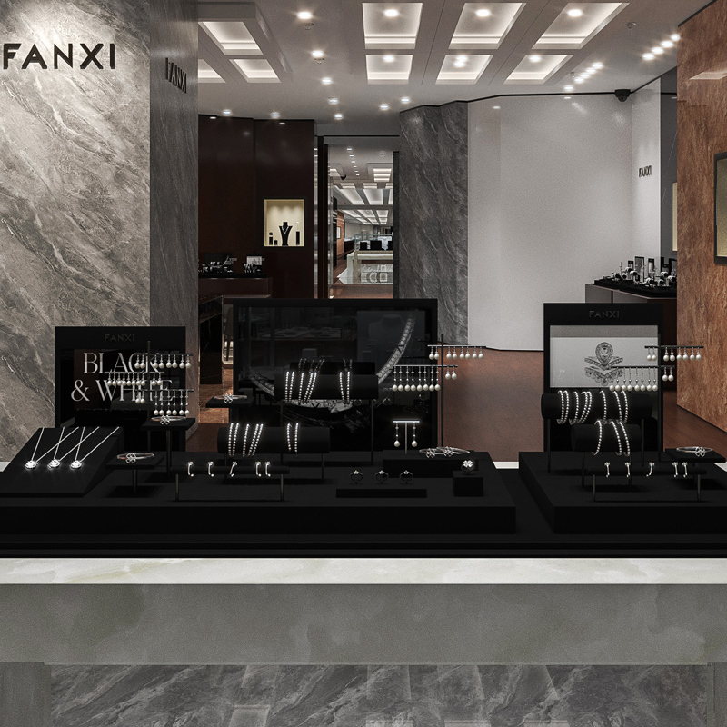 FANXI Wholesale black metal jewelry display set