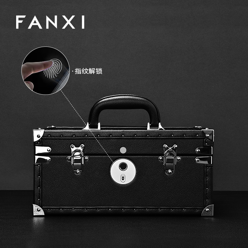 FANXI New arrival Black Metal Jewelry Storage Box