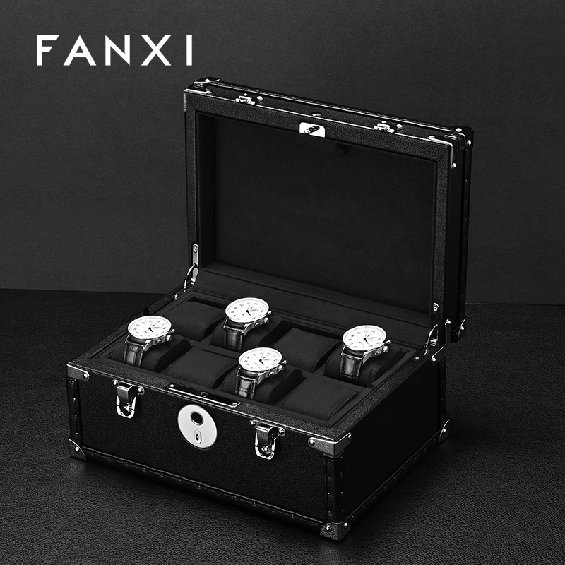 FANXI New arrival Black Metal Jewelry Storage Box
