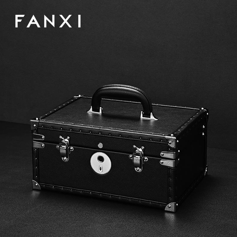 FANXI New arrival Black Metal Jewelry Storage Box